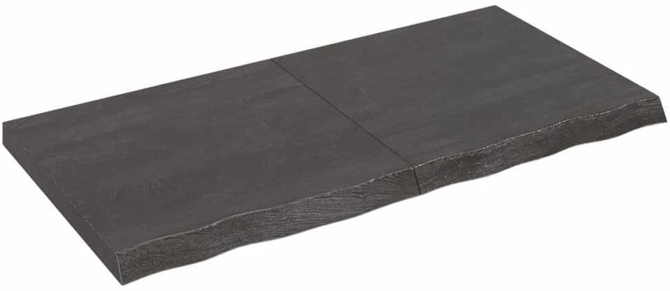 Stalviršis, tamsiai rudas, 120x60x(2-6) cm, ąžuolo masyvas