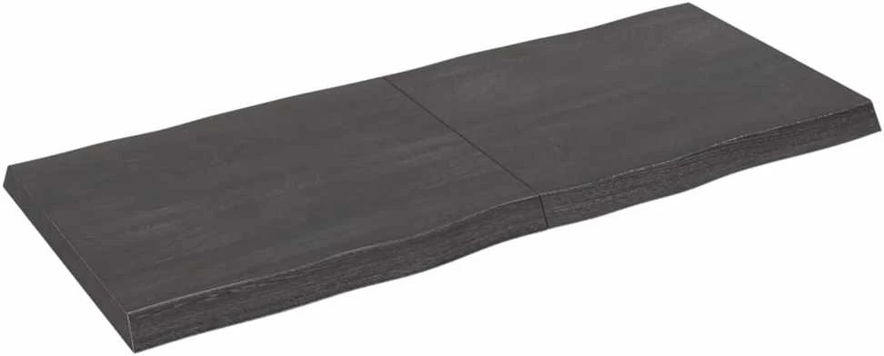 Stalviršis, tamsiai pilkas, 140x60x6 cm, ąžuolo masyvas