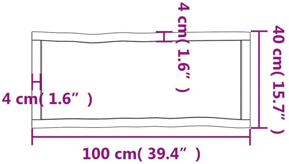 Stalviršis, tamsiai ruda, 100x40x(2-4) cm, medienos masyvas
