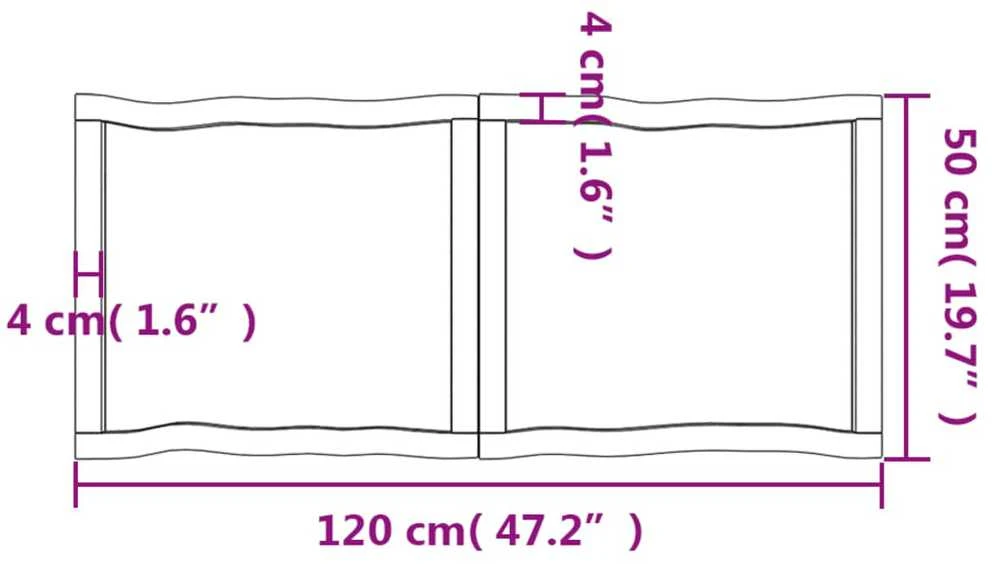 Stalviršis, tamsiai ruda, 120x50x(2-4) cm, medienos masyvas