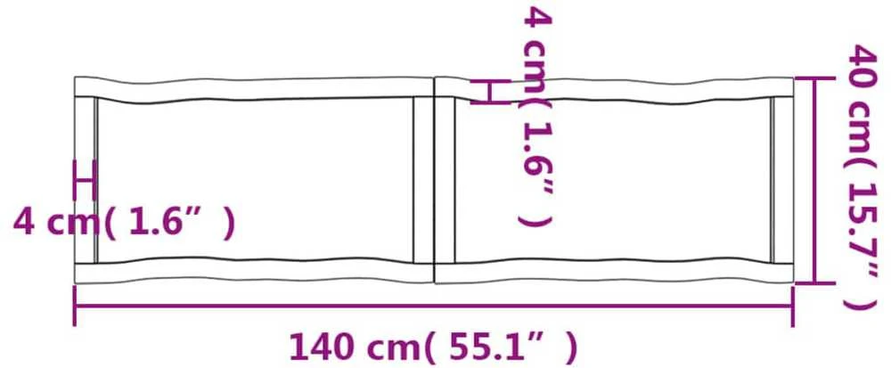 Stalviršis, tamsiai ruda, 140x40x(2-4) cm, medienos masyvas