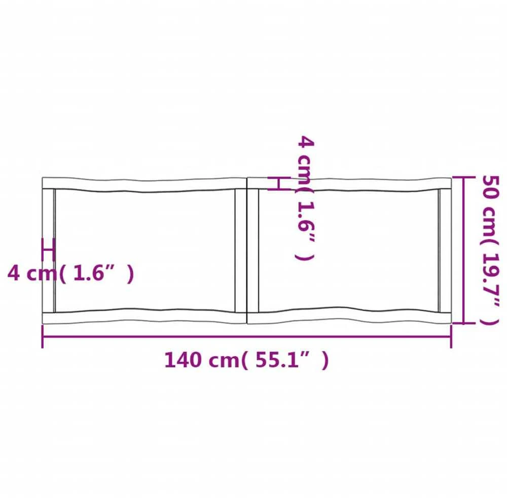Stalviršis, tamsiai ruda, 140x50x(2-4) cm, medienos masyvas