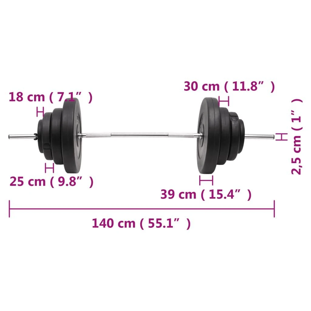 Štanga su svoriais, 60kg