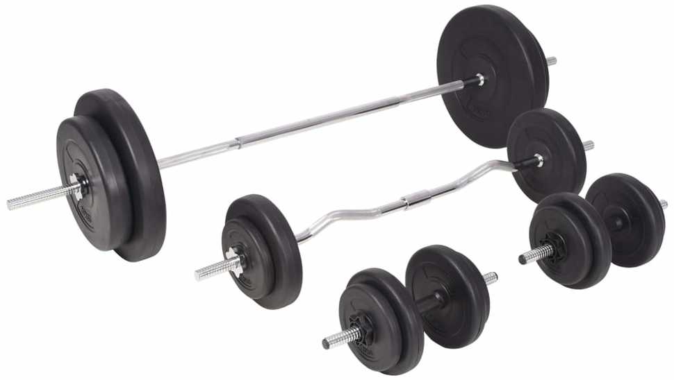 Štangų ir hantelių rinkinys, 90 kg