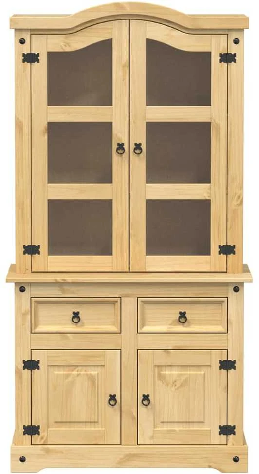 Stiklinė eksponavimo spintelė Corona, 100x48,5x179cm, pušis