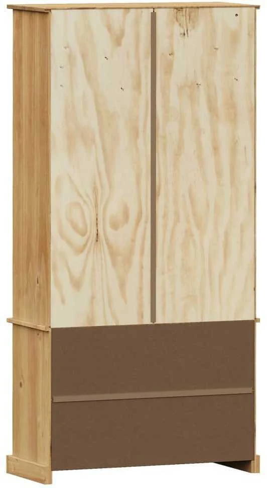 Stiklinė eksponavimo spintelė VIGO, 85x35x170cm, pušies masyvas