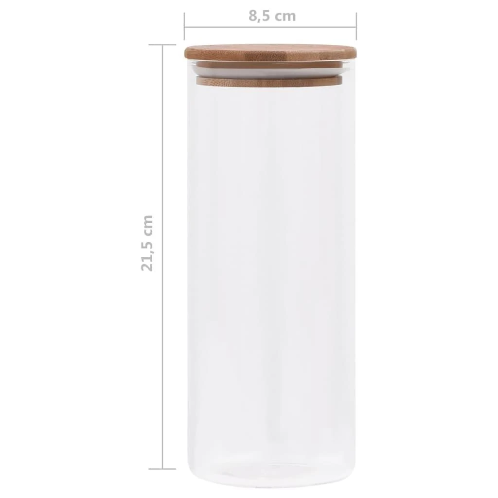 Stikliniai indai su kamštiniais dangteliais, 6vnt., 1000ml