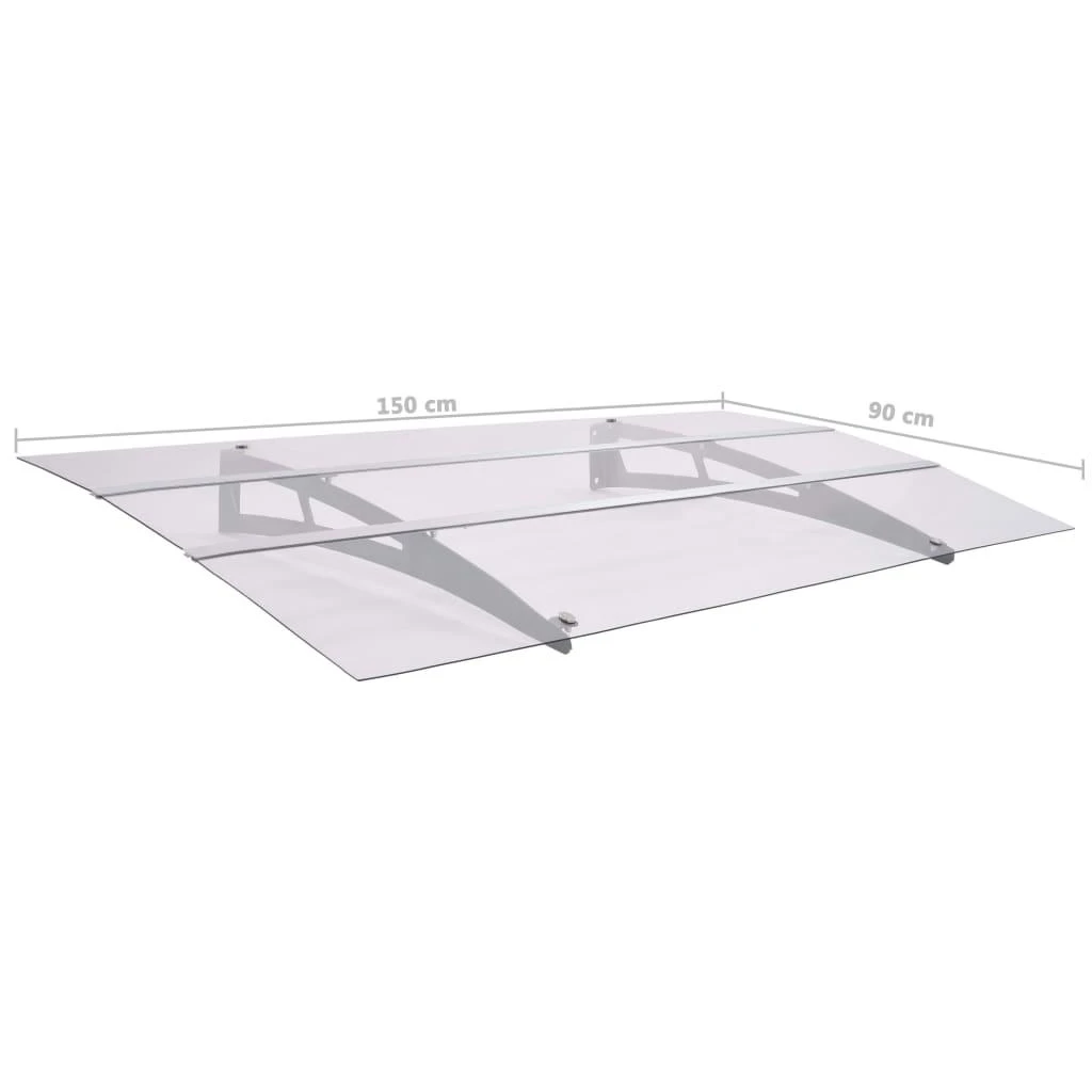 Stogelis durims, sidabrinis ir permatomas, 150x90cm, PET
