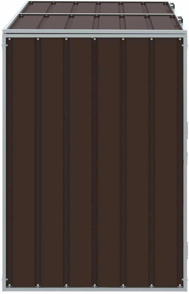 Stoginė dviems konteineriams, ruda, 144x81x113cm, plienas
