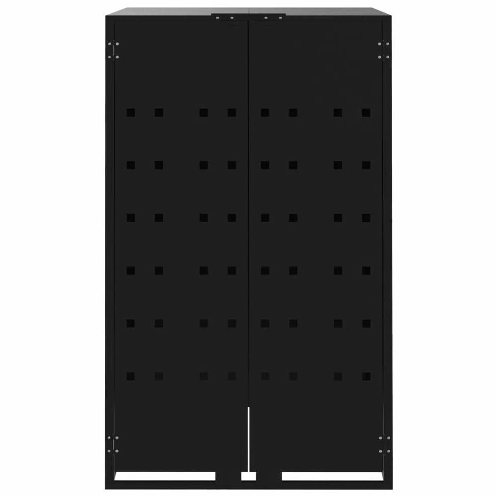Stoginė trim konteineriams, juoda, 207x79x117cm, plienas