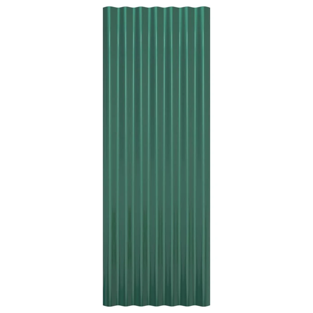 Stogo plokštės, 12vnt., žalios, 100x36cm, plienas