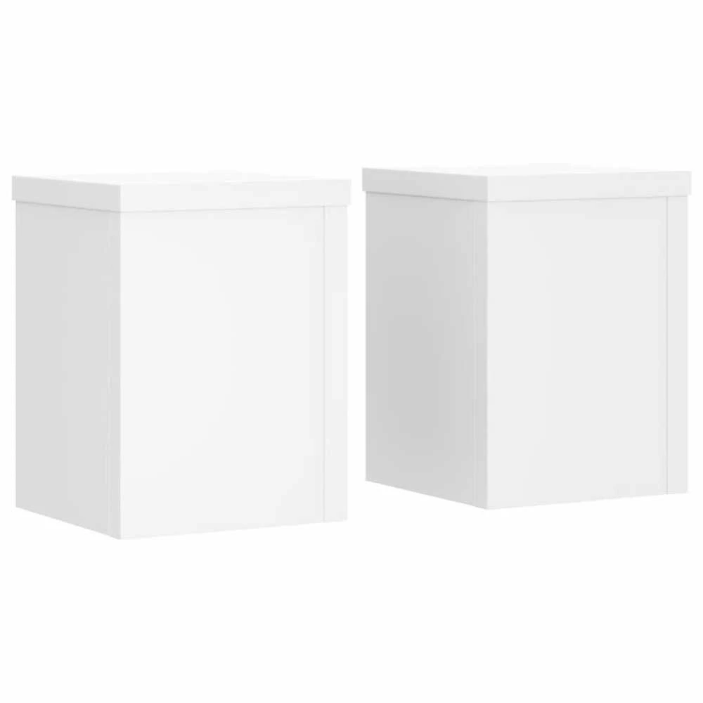 Stovai augalams, 2vnt., balti, 15x15x20cm, apdirbta mediena