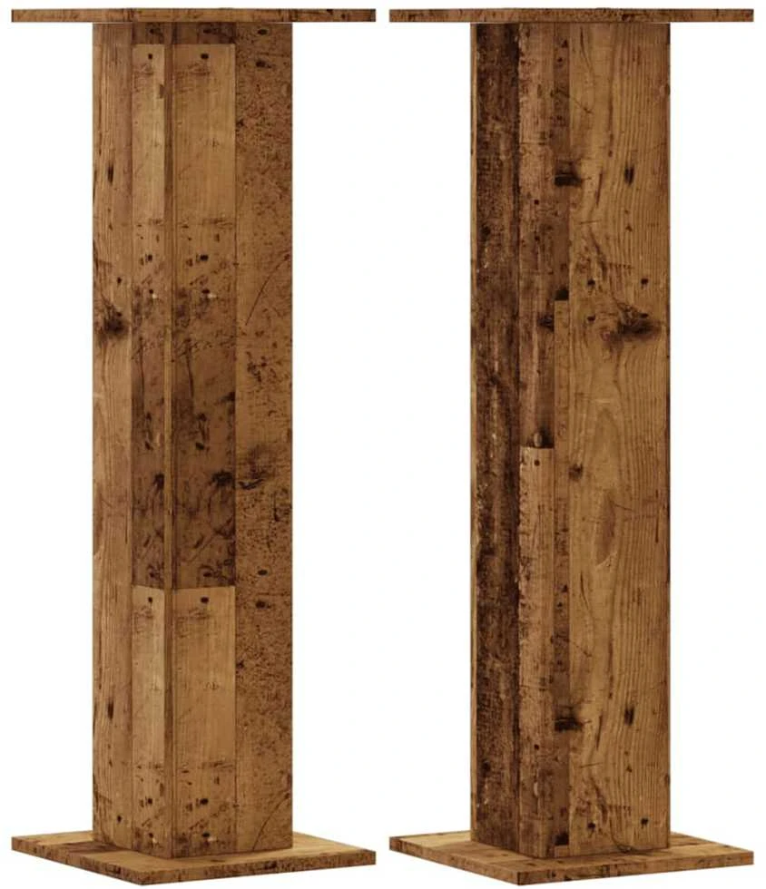 Stovai augalams, 2vnt., sendintos medienos, 30x30x95cm, mediena
