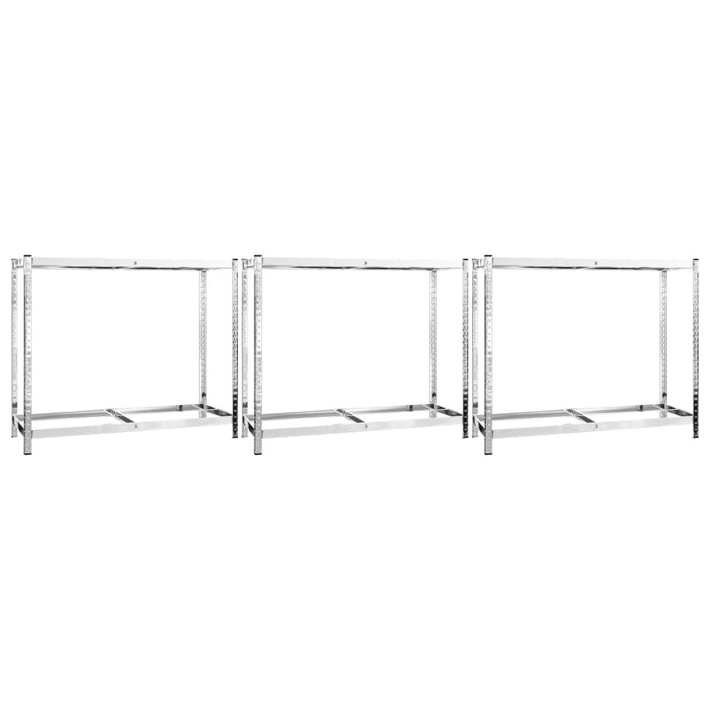 Stovai padangoms, 3vnt., sidabriniai, 110x40x110cm, plienas
