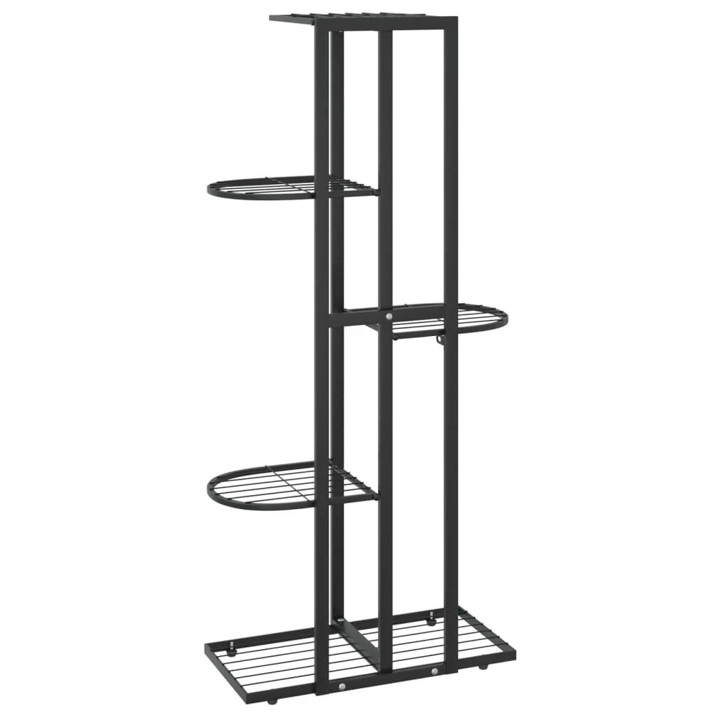 Stovas augalams, 5 lentynos, juodas, 43x22x98cm, metalas