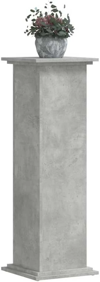 Stovas augalams, betono pilkas, 33x33x100cm, apdirbta mediena