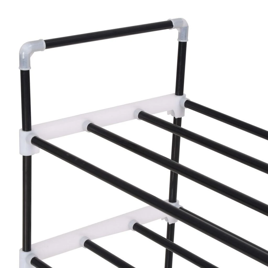 Stovas batams, 4 lentynos, metalas ir plastikas, juodas