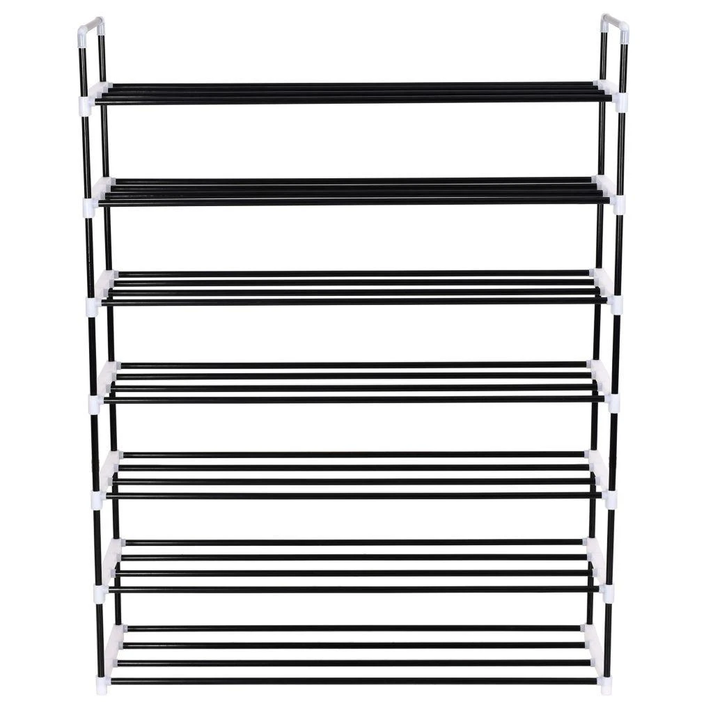 Stovas batams, 7 lentynos, metalinis ir plastikinis, juodas