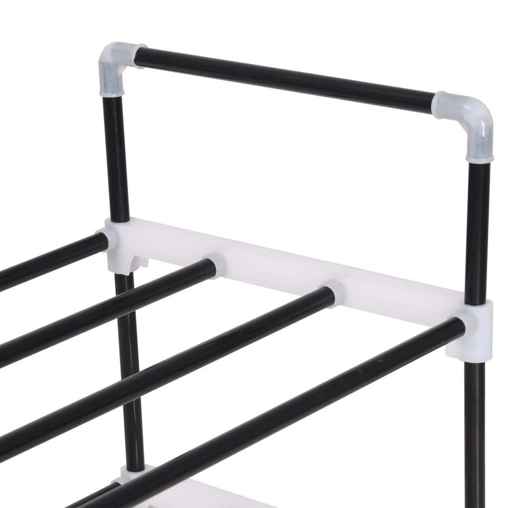 Stovas batams, 7 lentynos, metalinis ir plastikinis, juodas