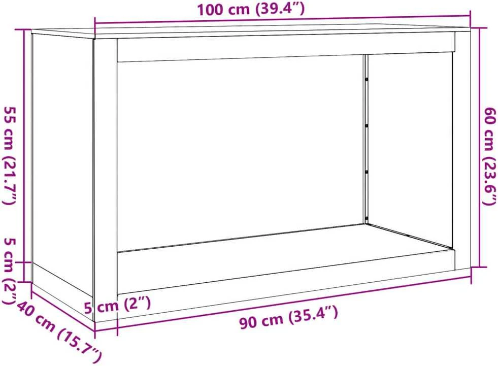 Stovas malkoms, 100x40x60cm, galvanizuotas plienas