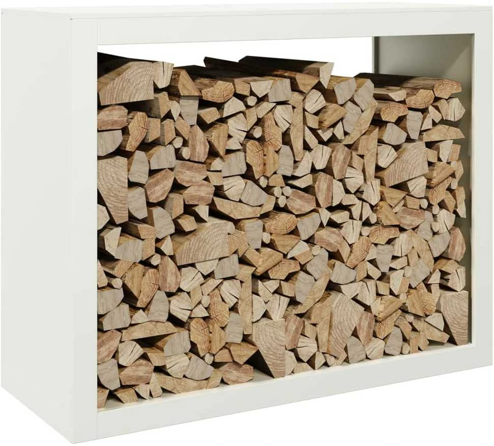 Stovas malkoms, baltos spalvos, 100x40x80cm, plienas