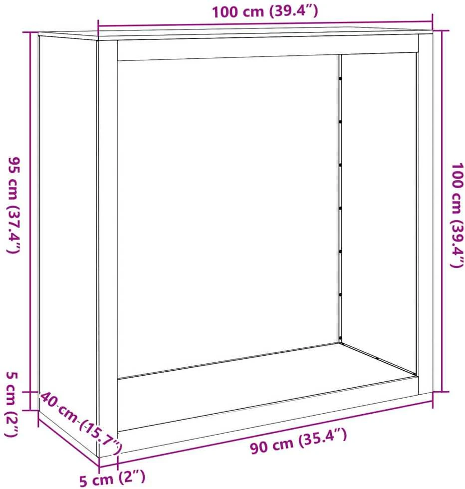Stovas malkoms, juodos spalvos, 100x40x100cm, plienas