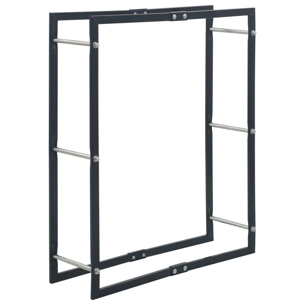 Stovas malkoms, juodos spalvos, 80x25x100cm, plienas