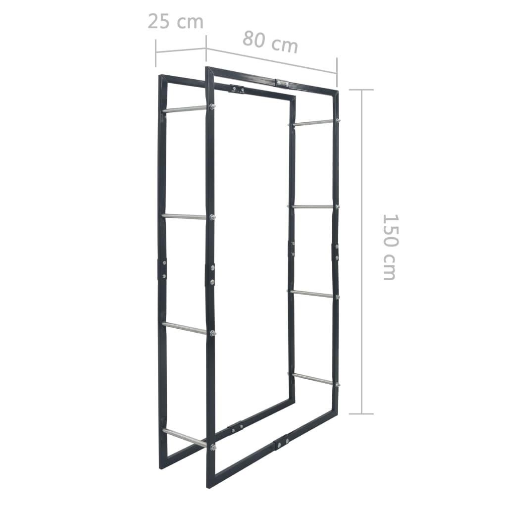 Stovas malkoms, juodos spalvos, 80x25x150cm, plienas