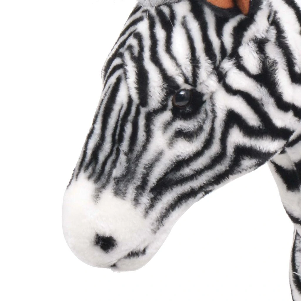 Stovintis pliušinis žaislas zebras, juodas ir baltas, XXL