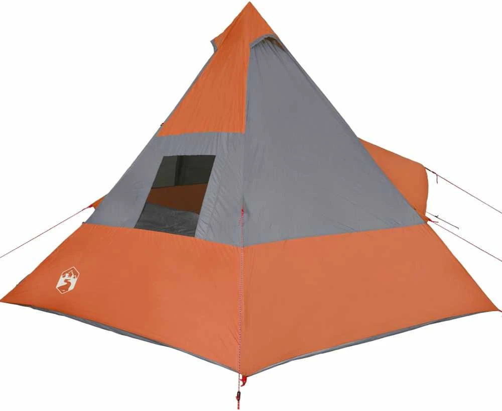 Stovyklavimo palapinė, oranžinė, septynvietė, tipi dizaino