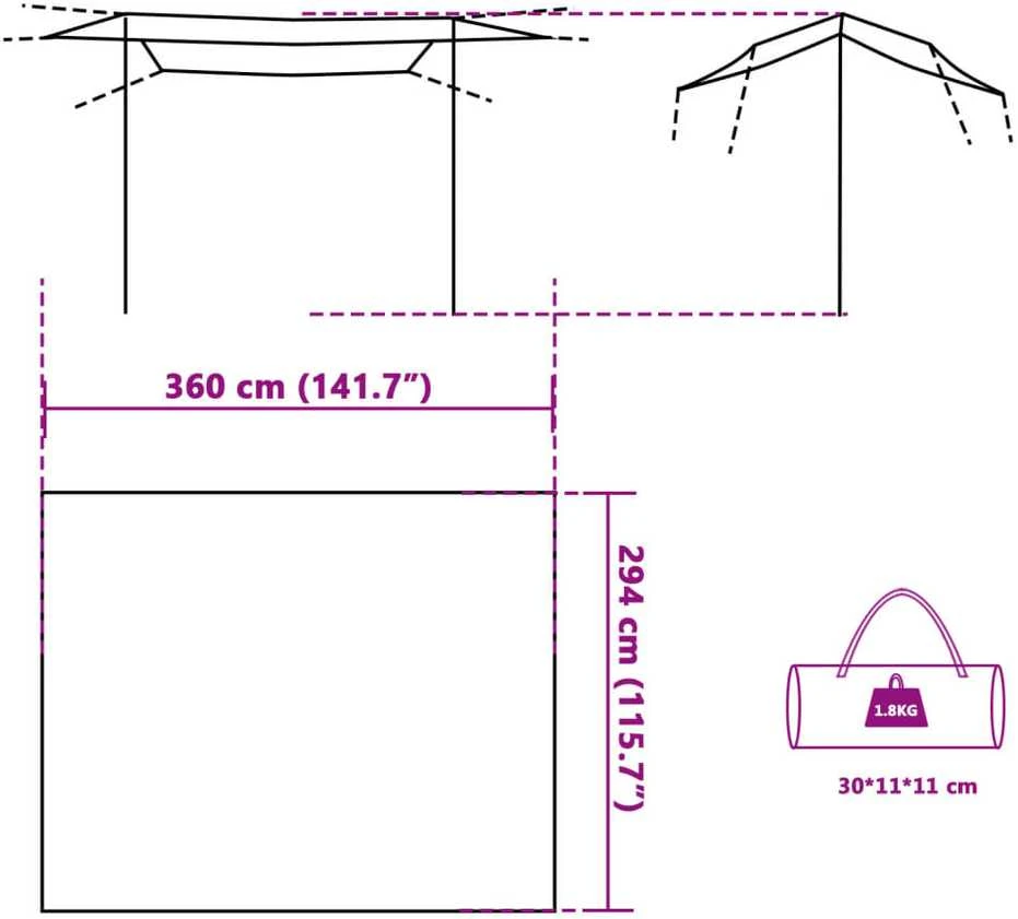 Stovyklavimo tentas, mėlynas, 360x294cm, atsparus vandeniui