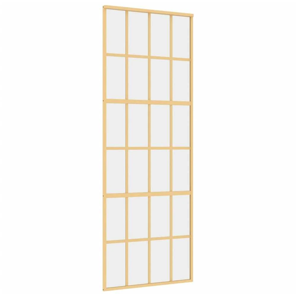 Stumdomos durys, auksinės, 76x205cm, ESG stiklas ir aliuminis