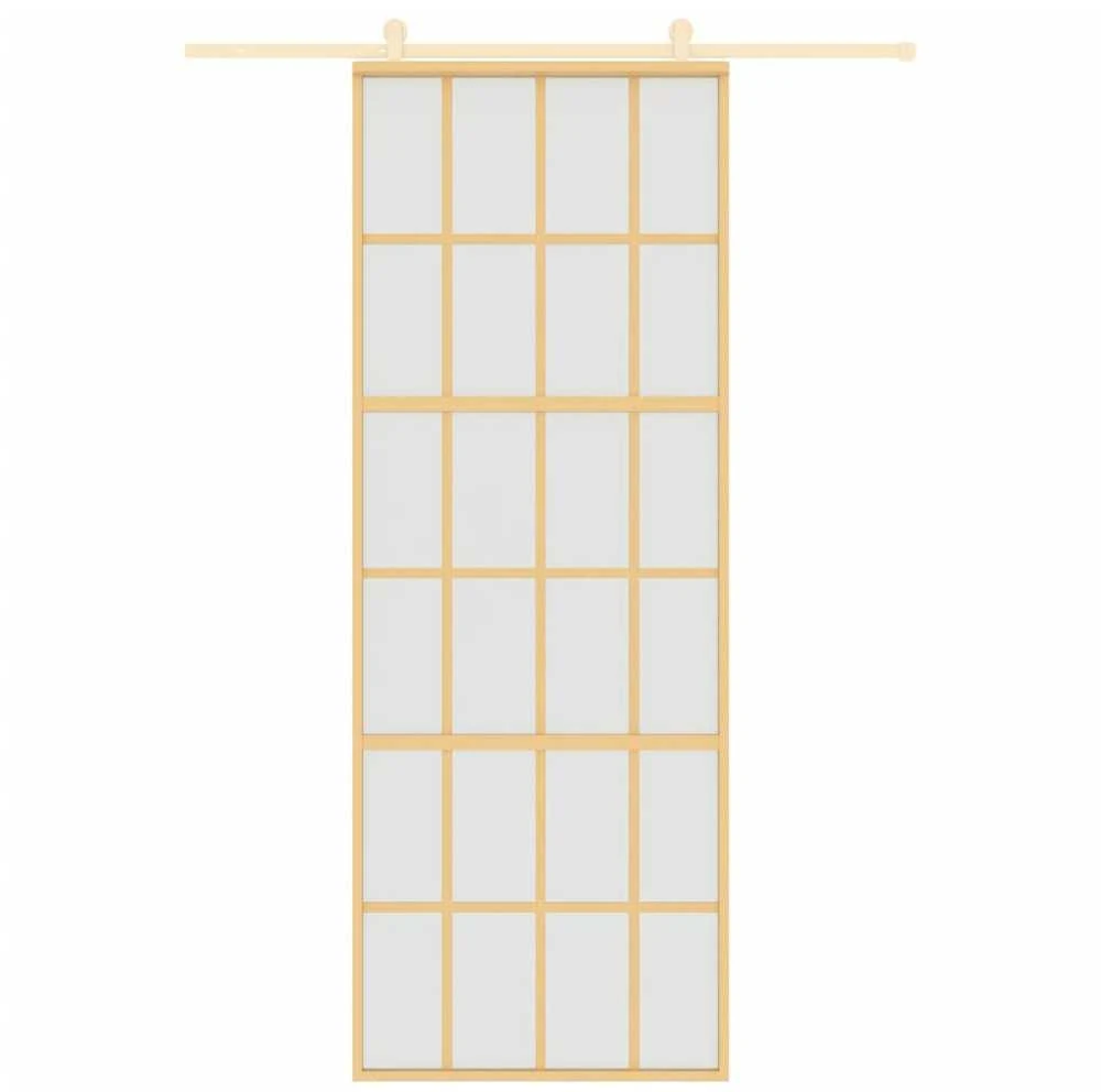 Stumdomos durys, auksinės, 76x205cm, ESG stiklas ir aliuminis