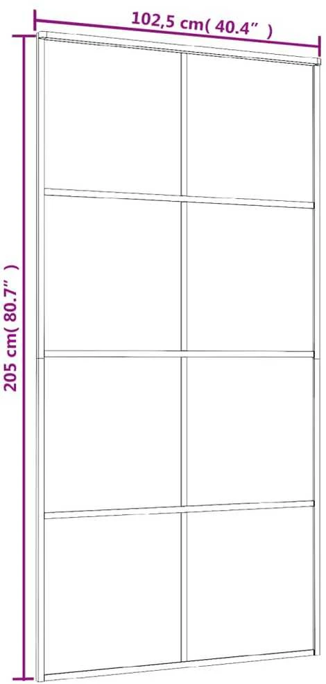 Stumdomos durys, baltos, 102,5x205cm, ESG stiklas ir aliuminis