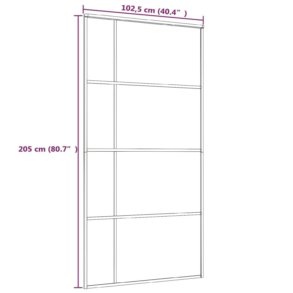 Stumdomos durys, baltos, 102,5x205cm, ESG stiklas ir aliuminis