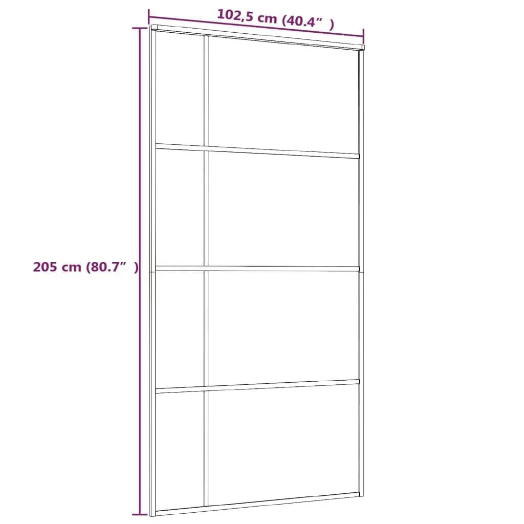 Stumdomos durys, baltos, 102,5x205cm, ESG stiklas ir aliuminis