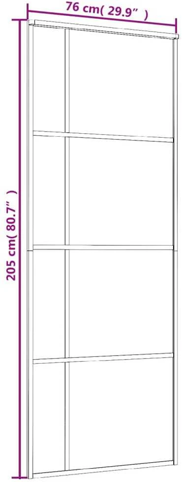 Stumdomos durys, baltos, 76x205cm, ESG stiklas ir aliuminis
