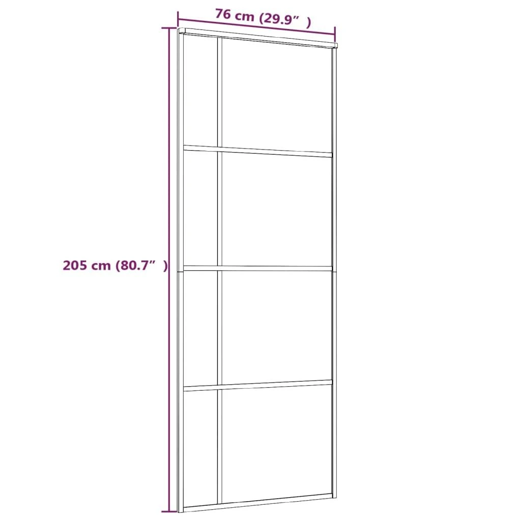Stumdomos durys, baltos, 76x205cm, ESG stiklas ir aliuminis