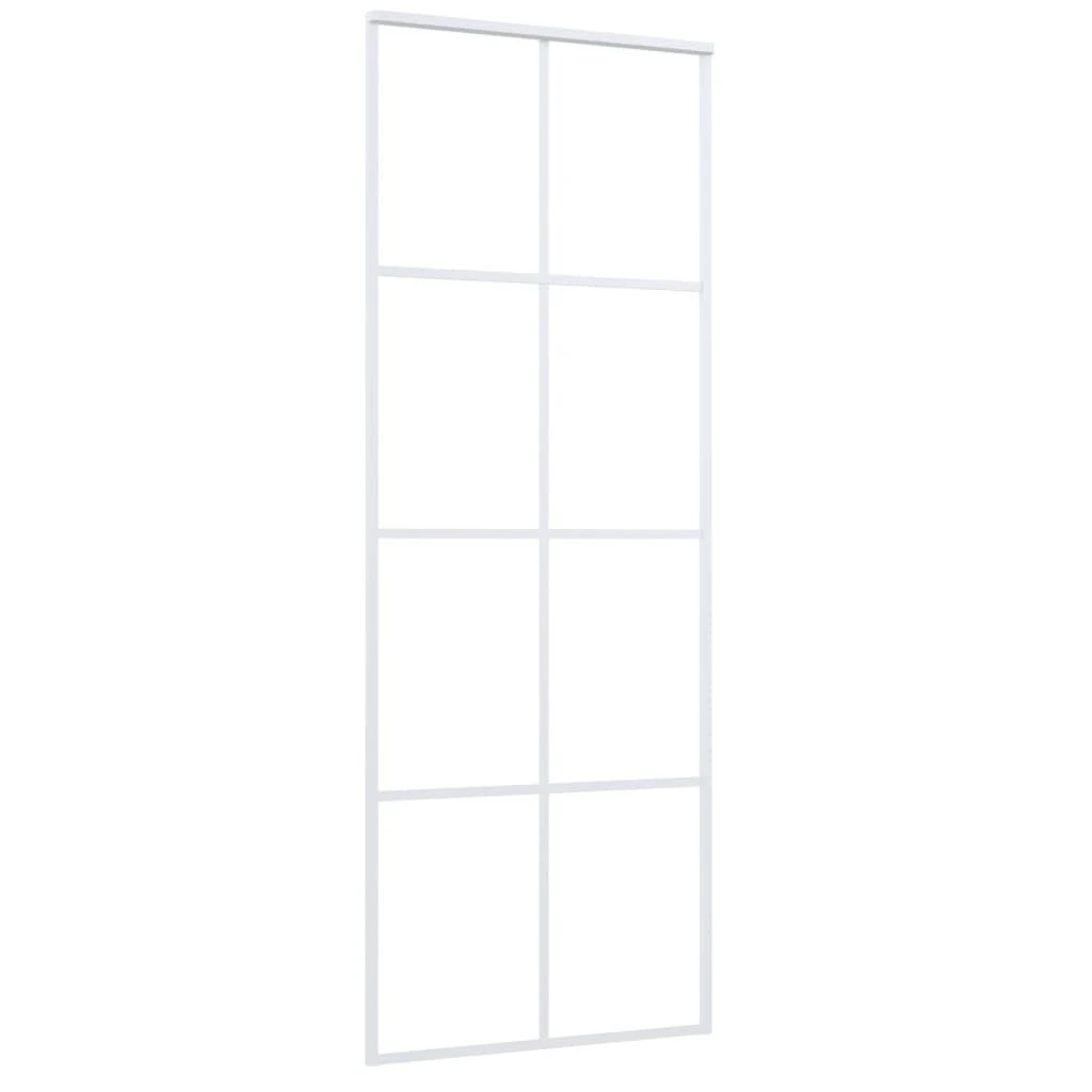 Stumdomos durys, baltos, 76x205cm, ESG stiklas ir aliuminis