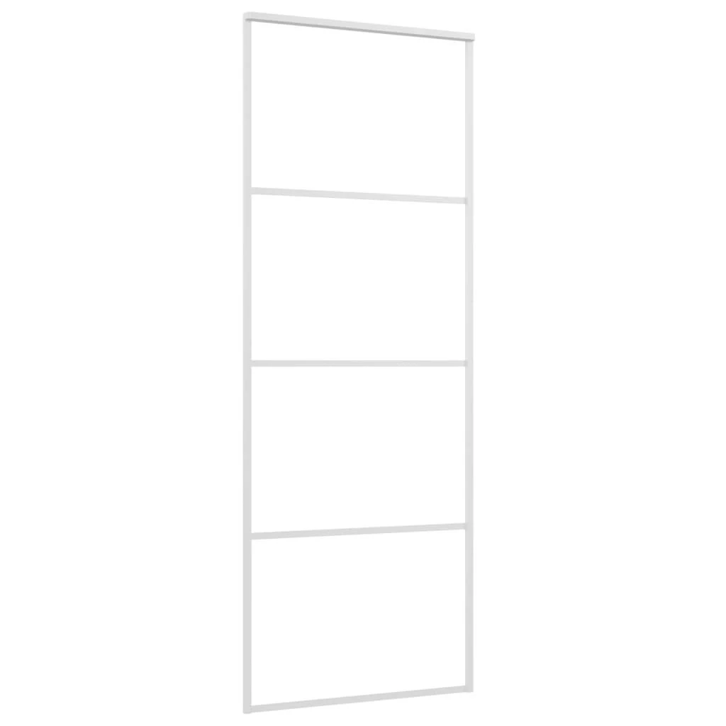 Stumdomos durys, baltos, 76x205cm, ESG stiklas ir aliuminis