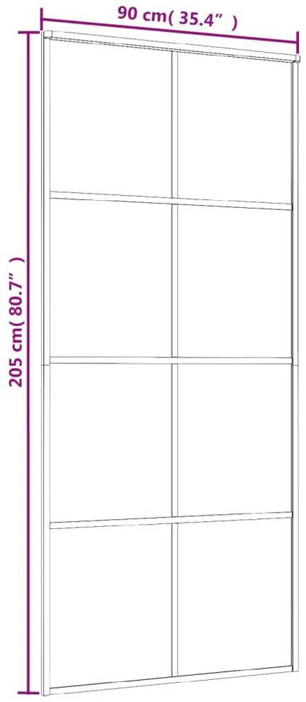 Stumdomos durys, baltos, 90x205cm, ESG stiklas ir aliuminis