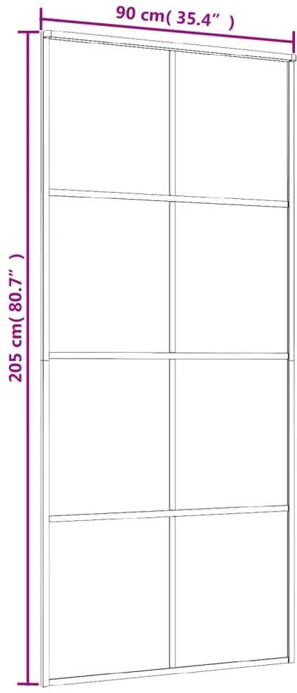 Stumdomos durys, baltos, 90x205cm, ESG stiklas ir aliuminis