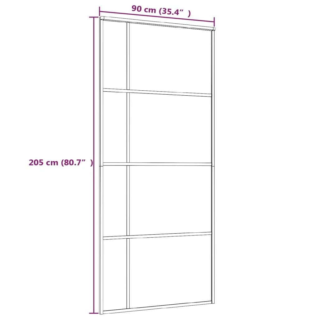 Stumdomos durys, baltos, 90x205cm, ESG stiklas ir aliuminis