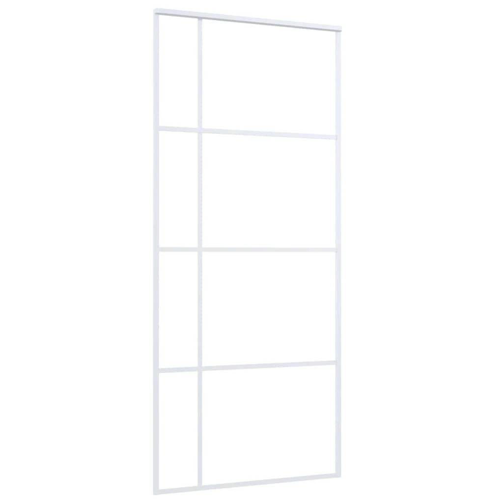 Stumdomos durys, baltos, 90x205cm, ESG stiklas ir aliuminis