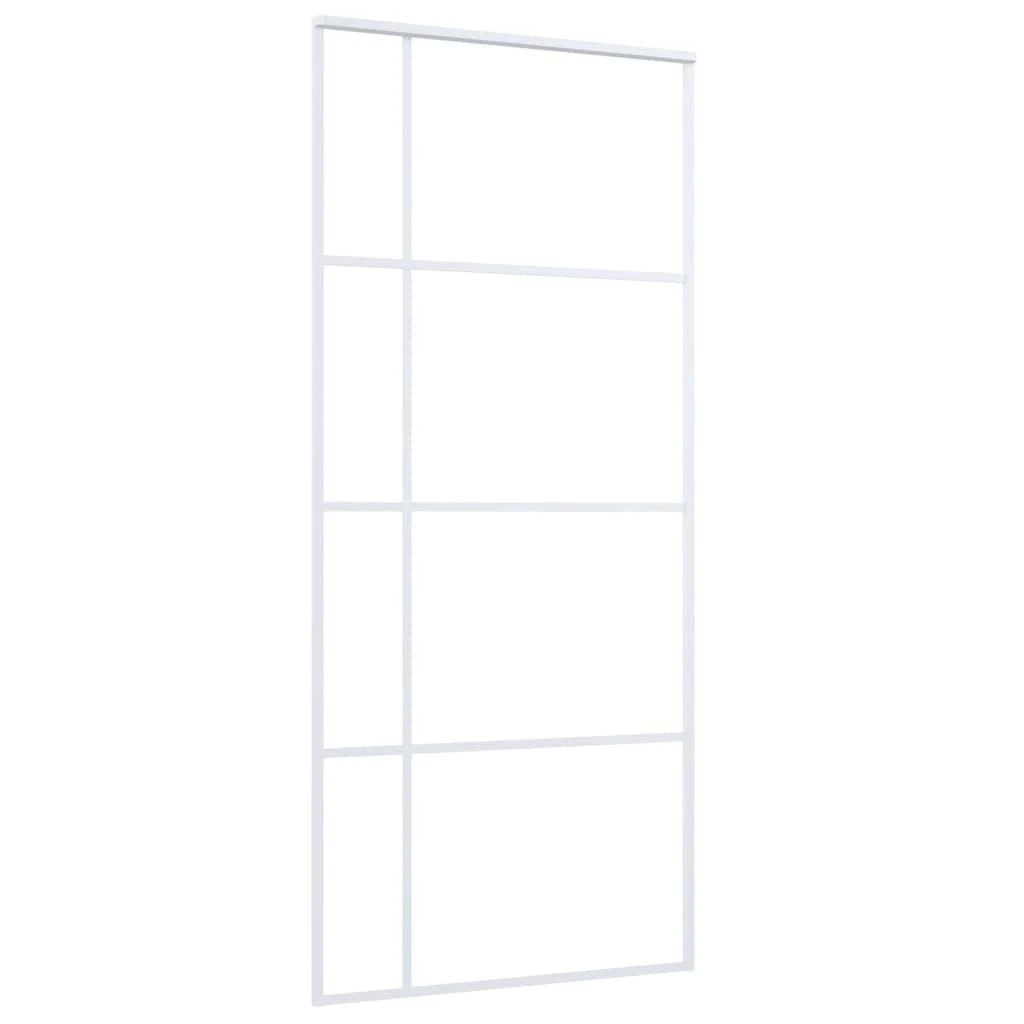 Stumdomos durys, baltos, 90x205cm, ESG stiklas ir aliuminis