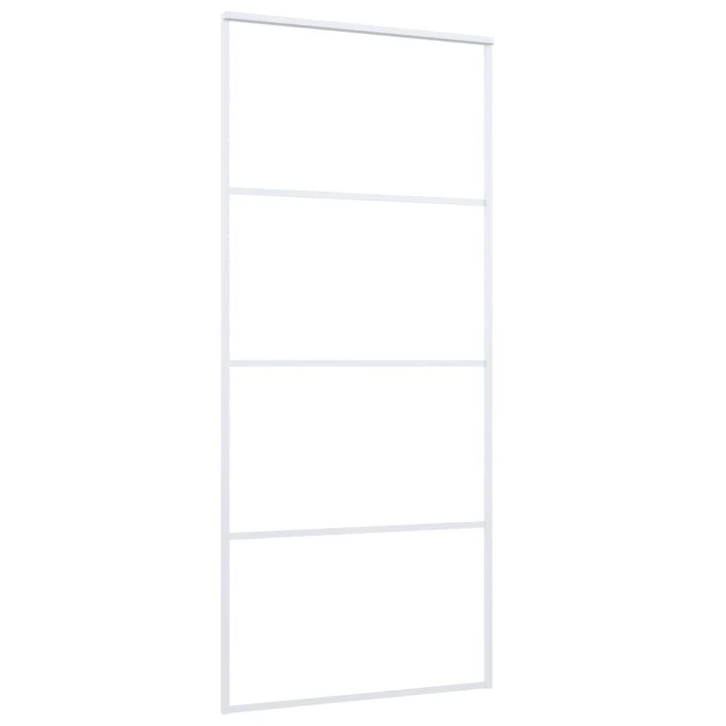 Stumdomos durys, baltos, 90x205cm, ESG stiklas ir aliuminis