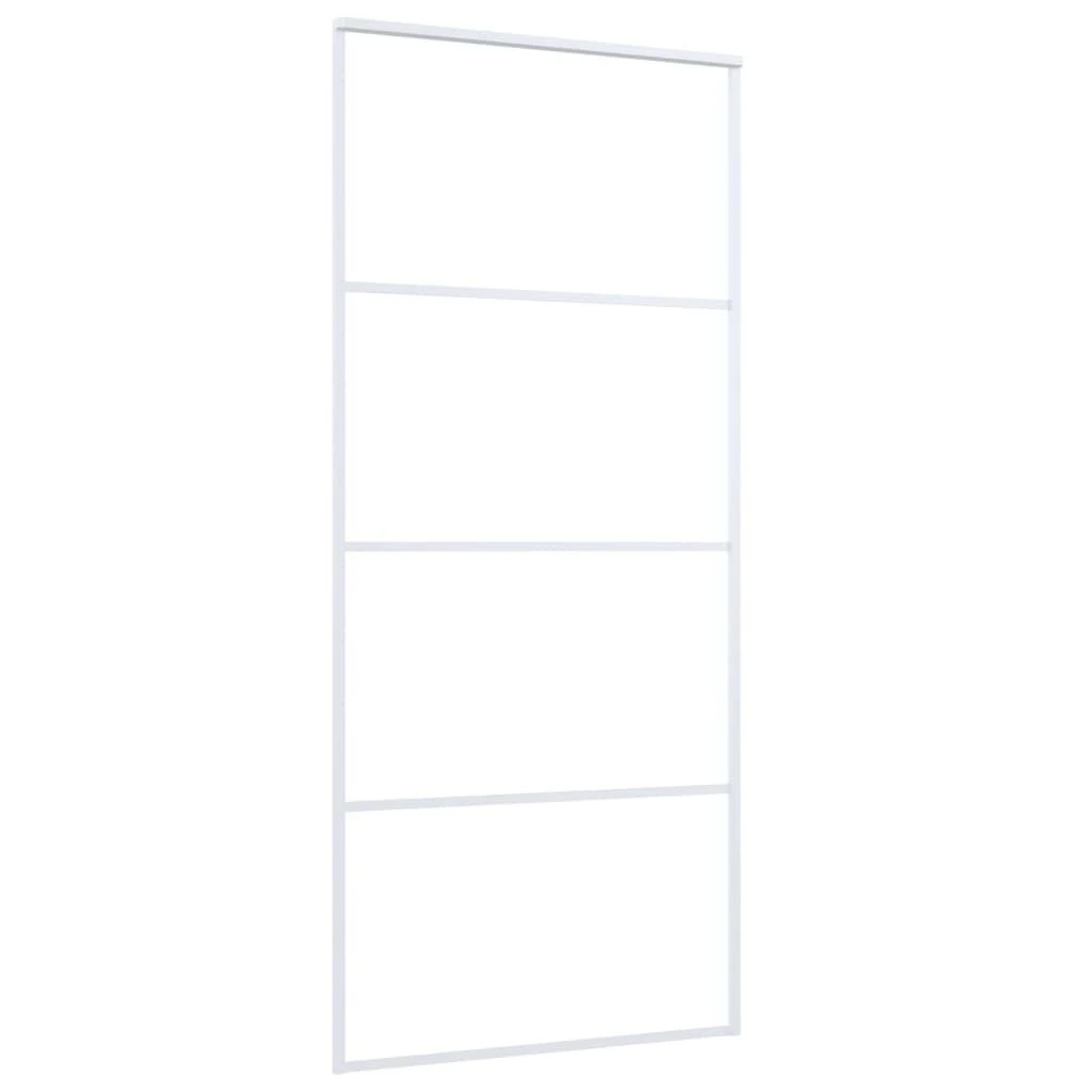 Stumdomos durys, baltos, 90x205cm, ESG stiklas ir aliuminis