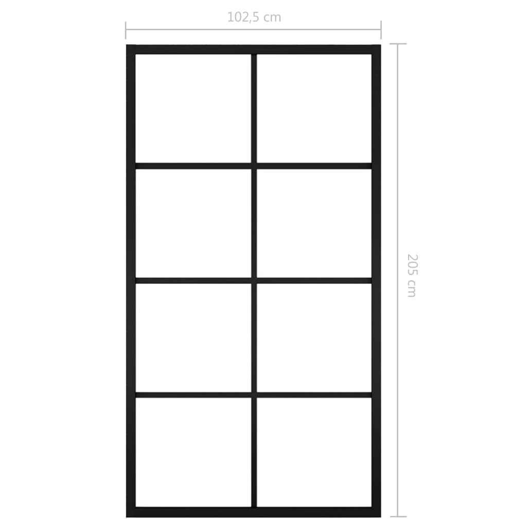 Stumdomos durys, juodos, 102,5x205cm, aliuminis ir ESG stiklas