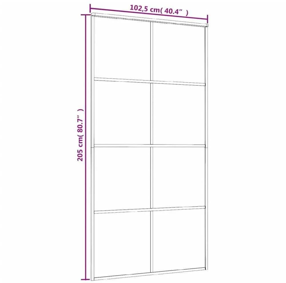 Stumdomos durys, juodos, 102,5x205cm, ESG stiklas ir aliuminis
