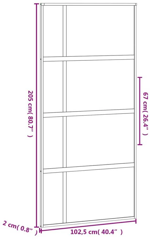 Stumdomos durys, juodos, 102,5x205cm, stiklas ir aliuminis